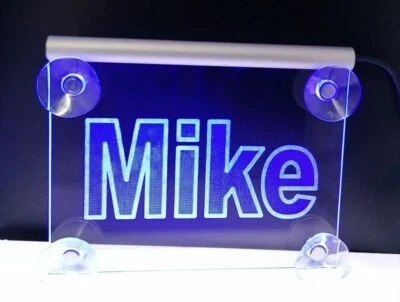 TECHNOLOGS Name LED Leuchtschild Namensschild personalisierte Gravur Dein Name o. Text LKW