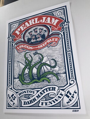 Pearl Jam Poster Fenway Park Boston MA 2024 Official Silkscreen