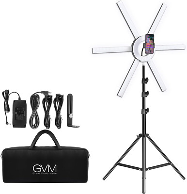 600S LED Ring Light, 90W Dimmable Led Video Light Kit with Detachable Light Bars