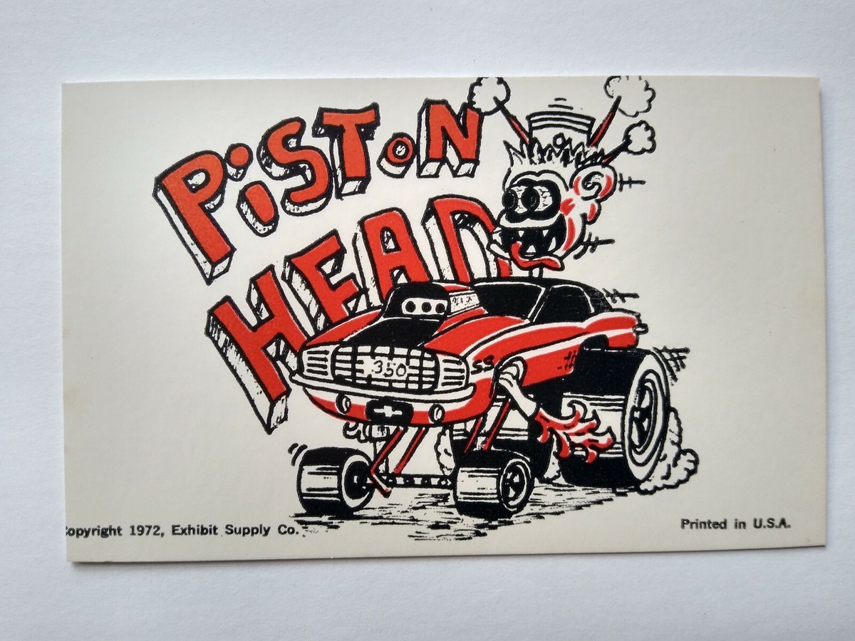 Hot Rod Postcard 350 Piston Head Car Beatnik Monster Custom Racer
