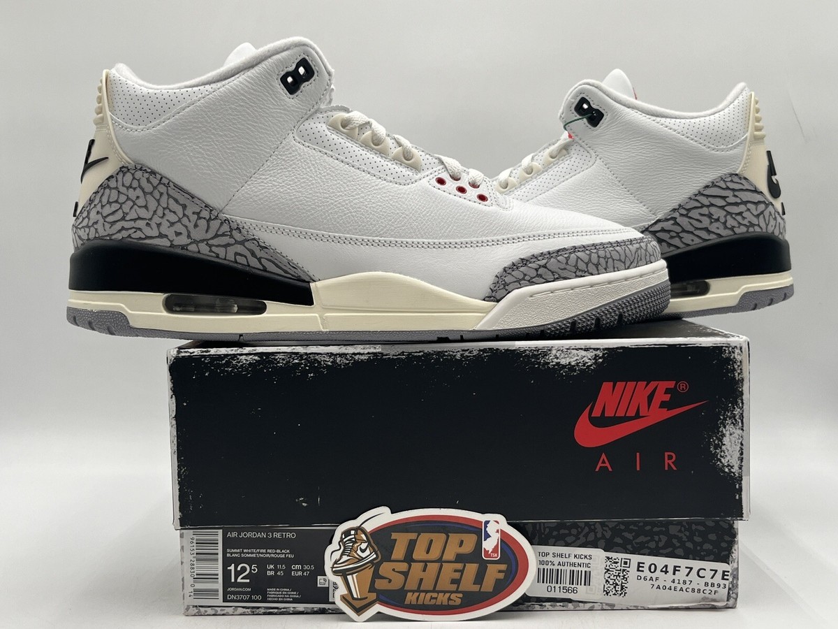 New Air Jordan 3 White Cement Reimagined 2023 Size 12.5 Rare Retro