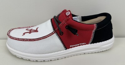 Alabama Crimson Tide x Hey Dude White Black Crimson Red Men\'s Size 9 New Alabama Crimson Tide Hey Dude Shoes size Men main image 3