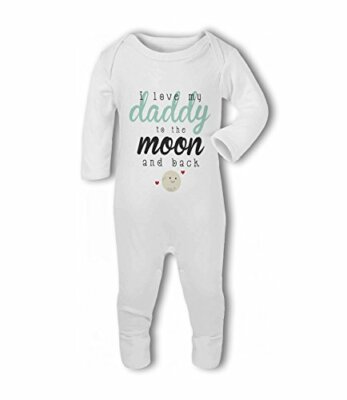 I love my Daddy to the Moon and Back cute - Baby Romper Suit by BWW Print Ltd