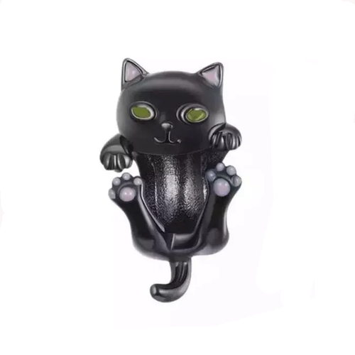 Charm chat tenant pour bracelet, breloque chat noir, breloque animal - Photo 3/8