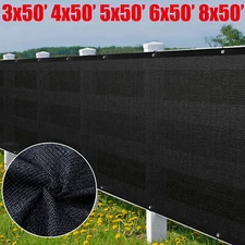50FT Privacy Fence Cover Screen Fencing Mesh Shade Cover for Garden Yard Black