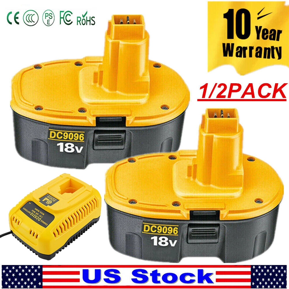 18 Volt replacement for Dewalt 18V Battery /Charger DC9096-2 DC9098 DC9099  NEW