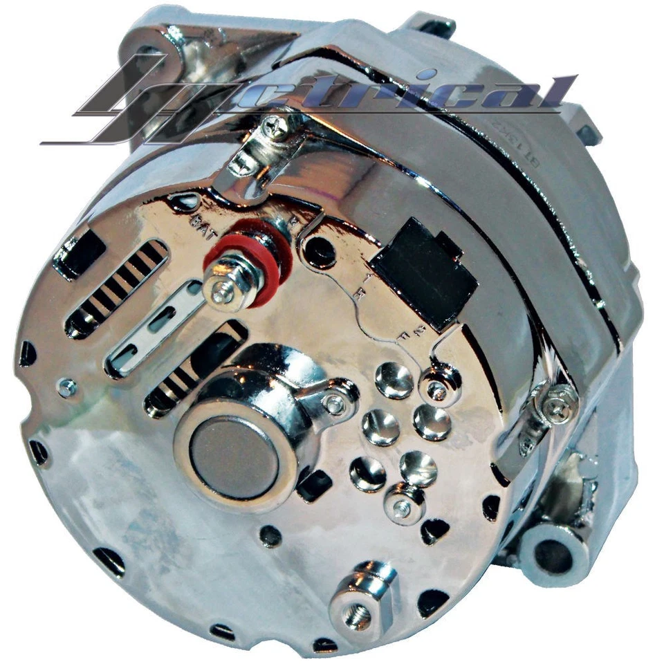 NUEVO ALTERNADOR CROMADO PARA GM CHEVY HOT ROD (9 Posición Enchufe Reloj) ALTO 140 AMP Foto 2 de 2