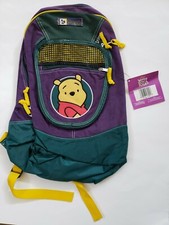 Vintage Disney Winnie the Pooh Backpack Colorblock Purple Teal Yellow 90s NWT