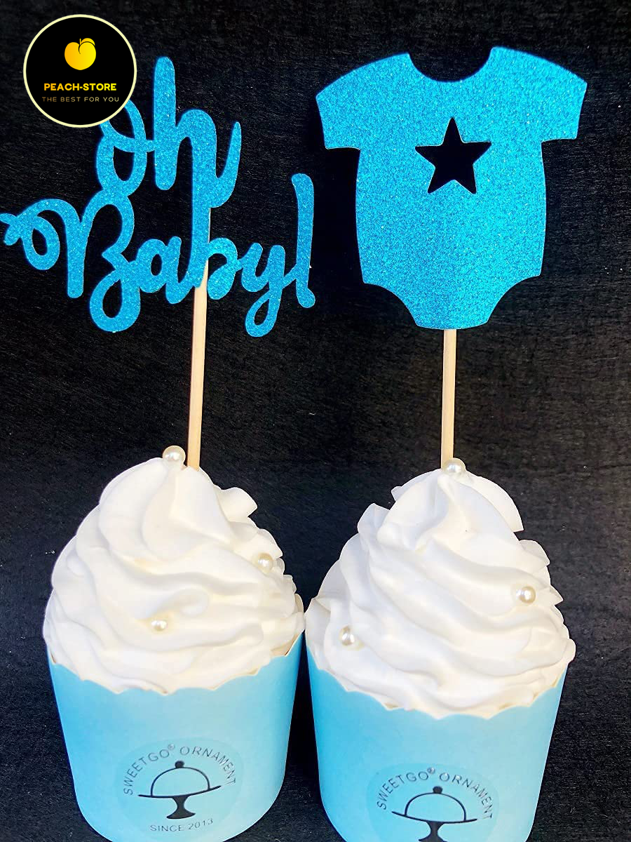 36 Stück 'Oh Baby' Cupcake-Topper – Glitzernde Deko Für Babyparty, Geburtstag & Feiern, Fertig Zusammengebaut