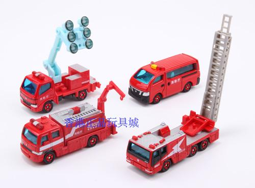 Japan Takara Tomy Tomica Gift Fire Engine 4 Car Lot Diecast Model