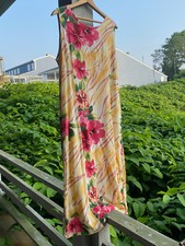 Vintage Jams World Full Length Floral Rayon Maxi Dress L Made in USA