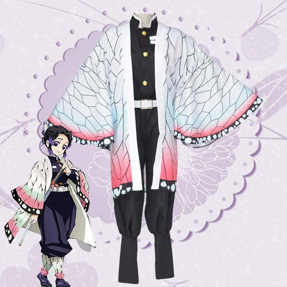 Disfraz de Kimono Kimetsu No Yaiba Kochou Shinobu Disfraz de Demon Slayer Traje Completo