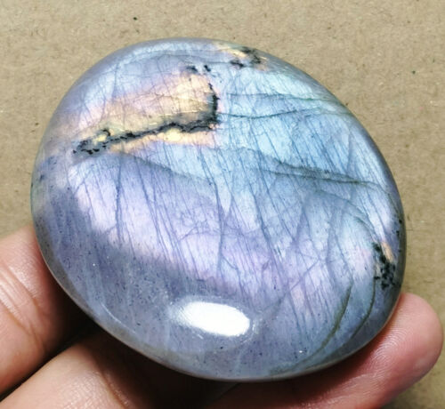 Esfera de labradorita púrpura arco iris natural crudo piedra de palma cristal de cuarzo curación - Imagen 10 de 10