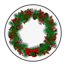 Christmas wreath stickers, labels, tags, envelope seals