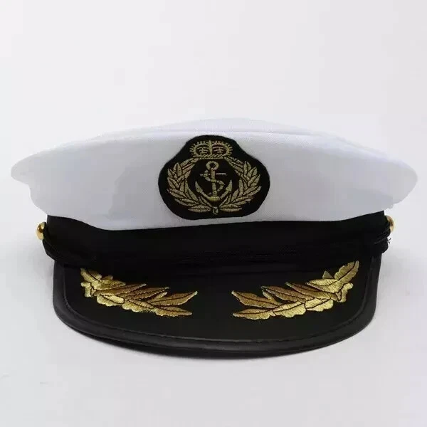 NOUVEAU Cadeau Adulte Unisexo Yate Bateau Capitaine Marin Marine Chapeau Ancre Foto 4 de 4