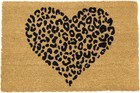 LEOPARD PRINT HEART MAT - Artsy Doormats - 60cm x 40cm