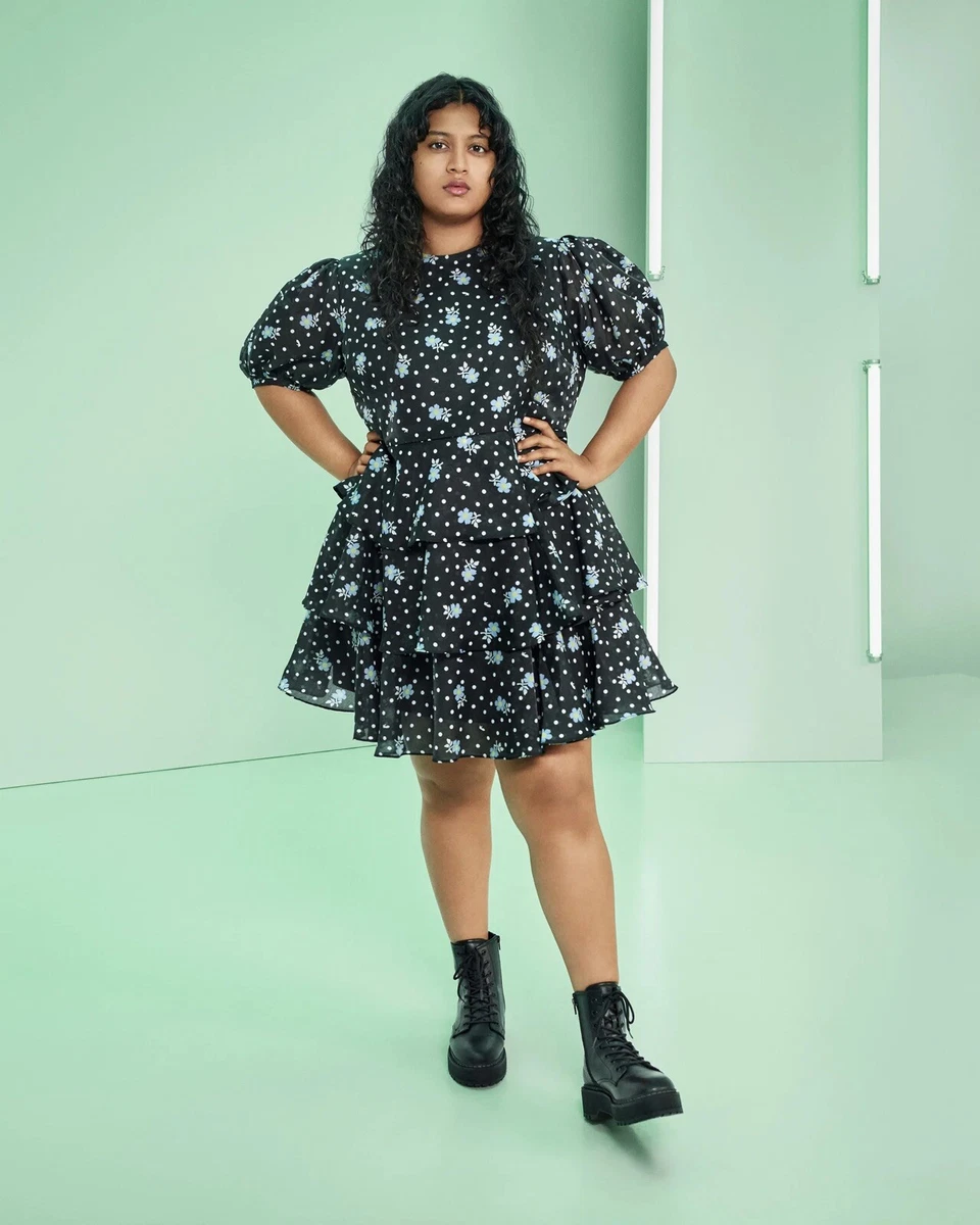 NWT Sandy Liang x Target Floral Print Short Sleeve Tiered Ruffles Dress  Size 1X | eBay