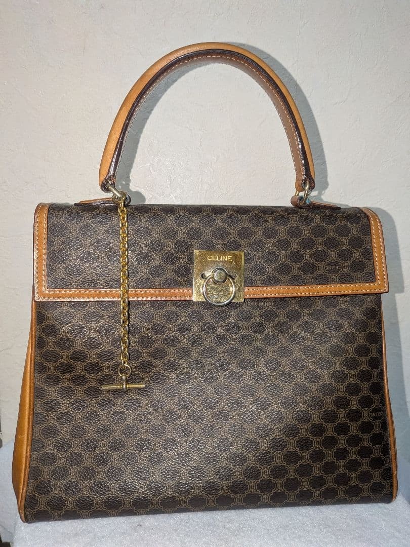 CELINE brown dot pattern tote bag - image 1