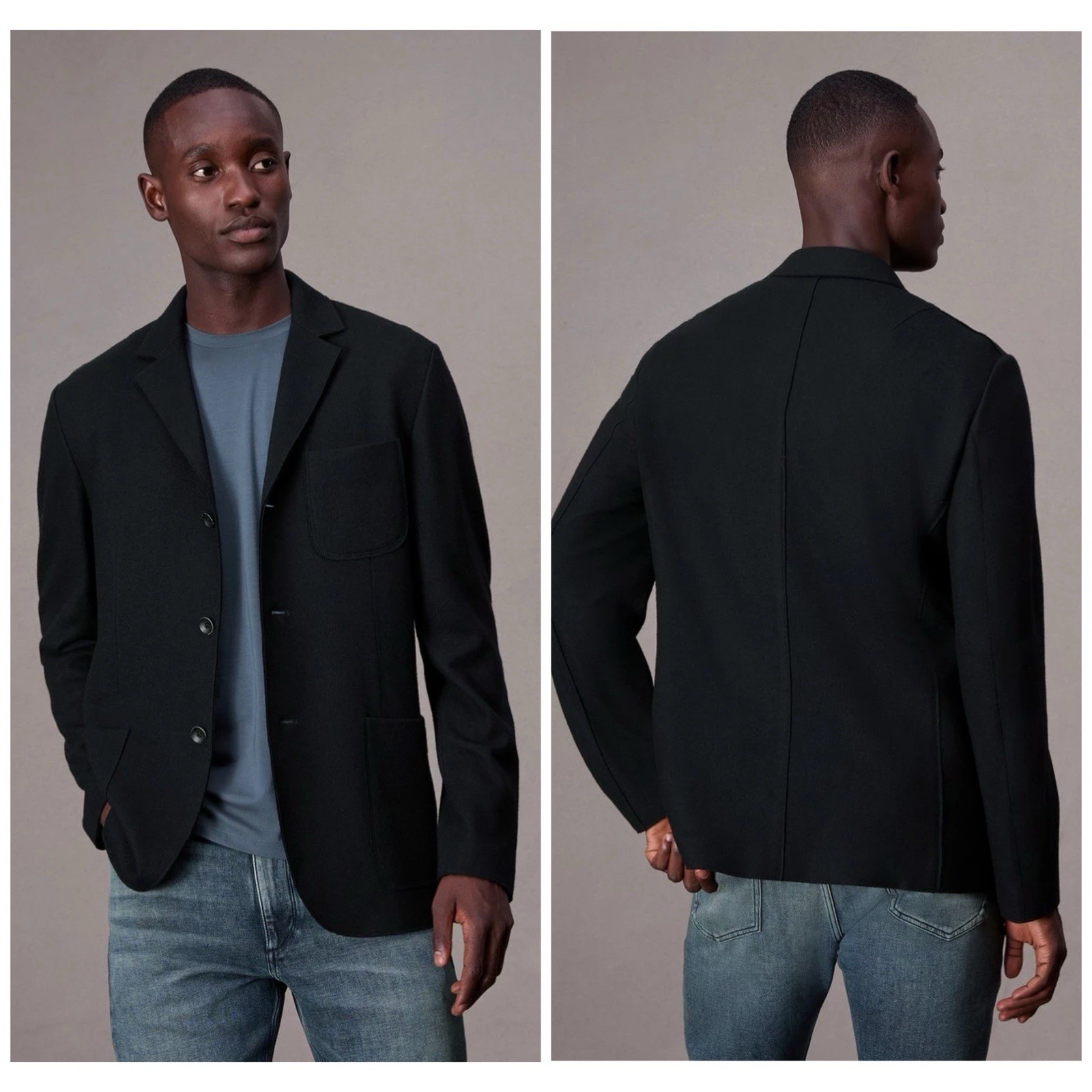 New Rag & Bone $598 Achilles Japanese Wool Blazer Cardigan In Black Size: 46