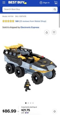 Fisher-Price DC Super Friends Bat-Tank Vehicle Toy, Ages 3-8 (HVY04)