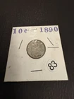 1890 10c Seated Liberty Dime  Full Liberty Good Condition
