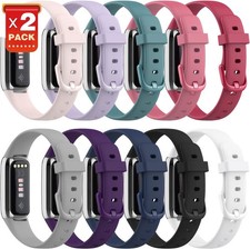 2Pack Silicone Straps For Fitbit Luxe Soft Wristband Replacement Watch Band