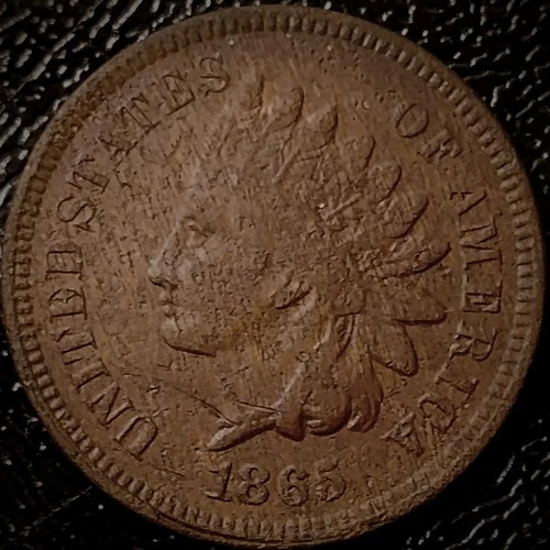 1865 Indian Head Cent -  Fine, Fancy 5 Variety, Details - 1C