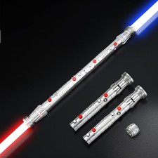 2 Pack Dueling Light Sabers, RGB, Sound, Metal Hilt, Smooth Swing