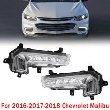 For 2016-2018 Chevy Malibu Bumper LED DRL Daytime Running Light Fog Driving Lamp