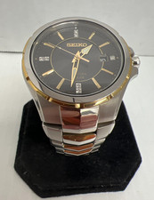 SEIKO Coutura Men's Watch SNE444 Black Dial  Silver & Gold Tone Bracelet