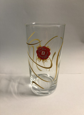 Jim Beam Whiskey Highball Drinking Glass Red Emblem