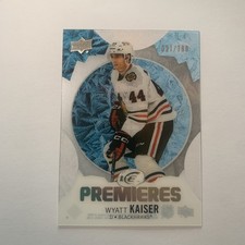 2023-24 UD Ice Premiers 190 Wyatt Kaiser /799 Chicago Blackhawks