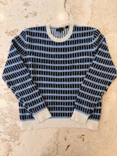 Ted Baker Mens Blue Black Cream Knit Pullover...