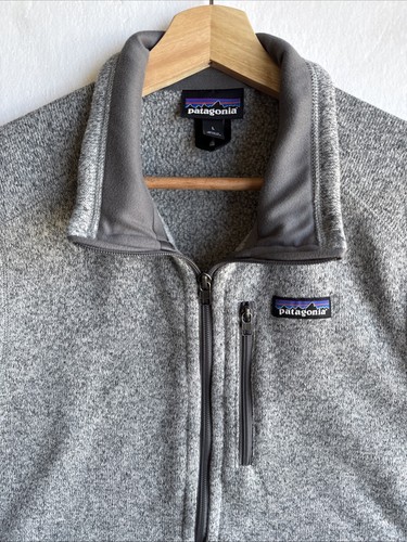 Patagonia Better Sweater Fleece Knit Full Zip Mock Neck Vest Men's Large Gray