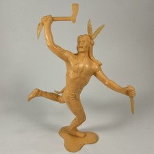 1964 Louis Marx Native American In Motion w Knife  Tomahawk 6  Plastic Figure