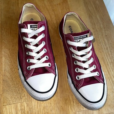 CONVERSE ALL STAR Classic LOTop MAROON Canvas Chuck Taylor Mens Sz 5 Womens Sz 7