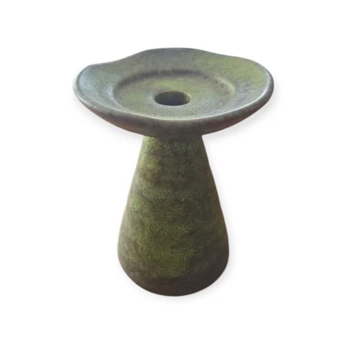 Vintage Haeger Pottery Candle Holder Green Speckled Glaze 3184 Haeger Pottery