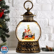 Gnome Christmas Snow Globe, Gnome Musical Snow Globe Lantern Ligh