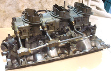 1967 Corvette Tri Power Holley 3660 3659 Carburetor 427 435 Hp Gm 3894374 Intake