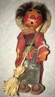 Vintage Mexican Cloth Folk Art  Figurine Doll w/ Broom & Dustpan — photo 1