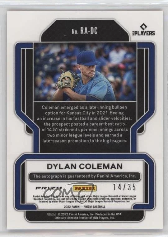 2022 Panini Prizm Rookie Red Donut Circle /35 Dylan Coleman #RA-DC Auto RC - Image 2 of 2