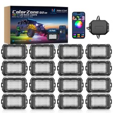 Q2 Max RGB IC LED Rock Lights 8/12/16 Pods Underbody Underglow Kit for ATVs UTVs