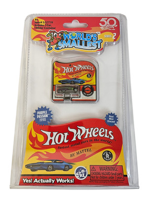 WORLDS SMALLEST HOT WHEELS PURPLE PASSION SERIES 2 MINI DIE-CAST CAR MOSC 2019