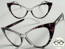 Classic 60's Retro Cat Eye Style READING EYE GLASSES READERS Floral Frame 1.75