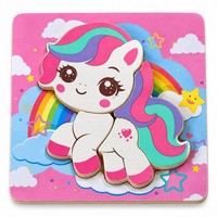 Montessori Einhorn Holzpuzzle Kleinkind Holzspielzeug Motorik Spielzeug