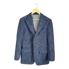 SUITSUPPLY Pure Wool Flannel Blazer Jacket Peak Lapel US/UK 40 EU 50