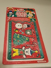 Christmas "Awesome Twosome" Jumbo Stencil Ruler set by Noteworthy VINTAGE NOS