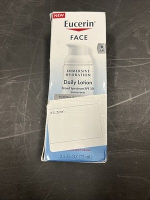 New Eucerin Face Hydration Daily Lotion w/ Sunscreen SPF 30 Hyaluronic Wrinkles