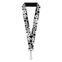 "Buckle-Down Lanyard-1.0\"-Hibiscus Black/White One Size Multicolor (Us Import)"