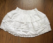 LoveShack Fancy 10Y 8 To 11 White Cotton Mini Elastic Waist Girls Skirt